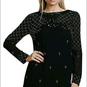 Free people unchain my heart beaded dress in black